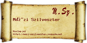 Mázi Szilveszter névjegykártya